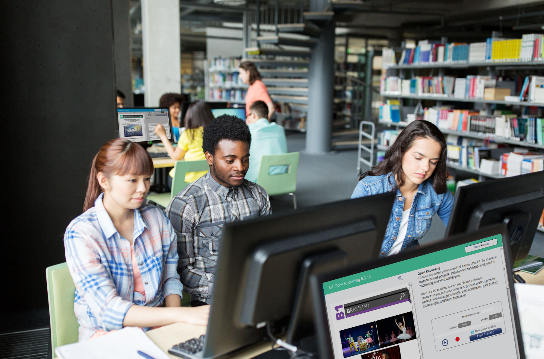 Students using SmartClass Teaching Platform on computers